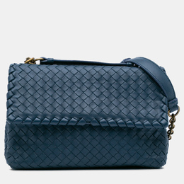 Bottega Veneta: Голубая сумка  Intrecciato