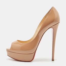 Christian Louboutin: Бежевые босоножки 