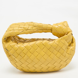 Bottega Veneta: Жёлтая сумка  Intrecciato