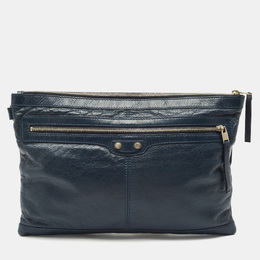 Balenciaga: Синий клатч  Navy