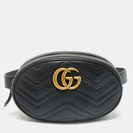 Gucci: Чёрная сумка  GG Marmont