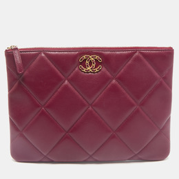 Chanel: Бордовый клатч 