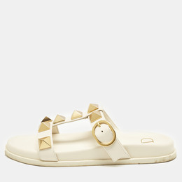 Valentino: Белые сандалии  Roman Stud