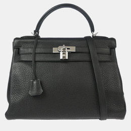 Hermes: Чёрная сумка  Kelly 32