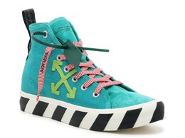 Off White: Зелёные кроссовки  Vulcanized