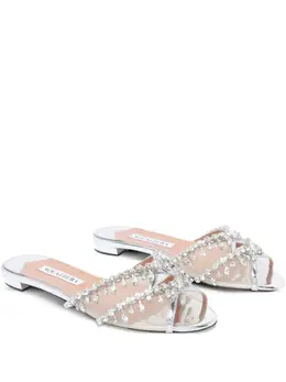 Aquazzura: Серебристые сандалии  Temptation