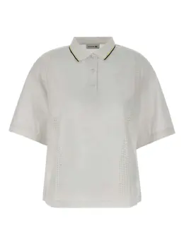Lacoste: Белое поло 