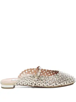 Aquazzura: Серебристые сабо 