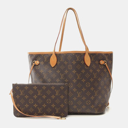 Louis Vuitton: Коричневая сумка-шоппер  Neverfull MM
