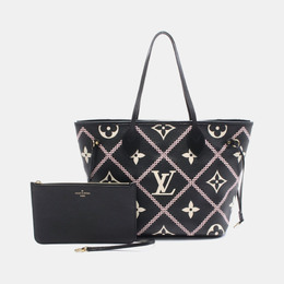 Louis Vuitton: Чёрная сумка-шоппер  Neverfull MM