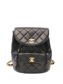 CHANEL Pre-Owned: Чёрный рюкзак 