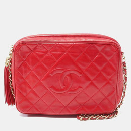 Chanel: Красная сумка через плечо 
