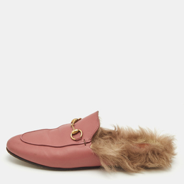 Gucci: Розовые сабо  Princetown