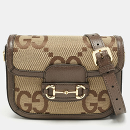 Gucci: Коричневая сумка  Horsebit 1955