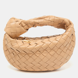 Bottega Veneta: Бежевая сумка  Intrecciato