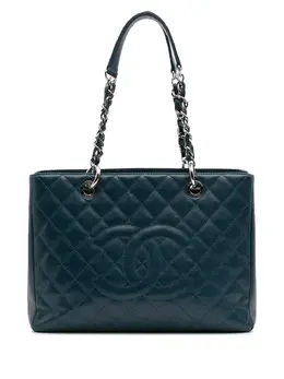 CHANEL Pre-Owned: Голубая сумка-шоппер 