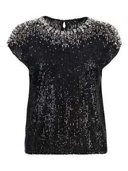 Elisabetta Franchi: Чёрная футболка 