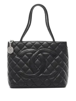 CHANEL Pre-Owned: Чёрная сумка-шоппер 
