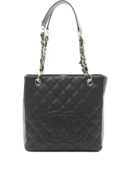 CHANEL Pre-Owned: Чёрная сумка-шоппер 
