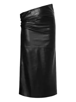 Alberta Ferretti: Кожаная юбка 