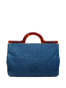 CHANEL Pre-Owned: Синяя сумка-шоппер 