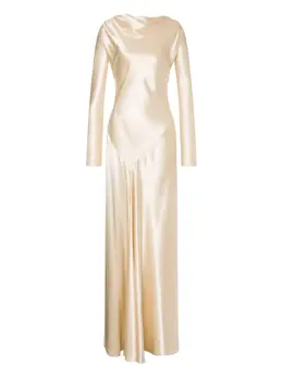 Alberta Ferretti: Атласное платье 
