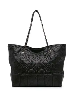 CHANEL Pre-Owned: Чёрная сумка-шоппер 