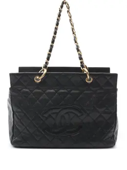 CHANEL Pre-Owned: Чёрная сумка-шоппер 