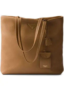 Prada: Коричневая сумка-шоппер 