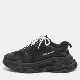 Balenciaga: Чёрные кроссовки  Triple S