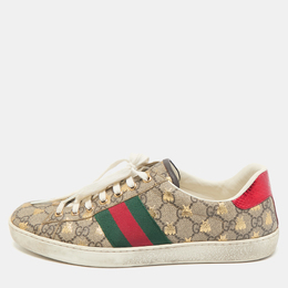 Gucci: Бежевые кроссовки  GG Supreme