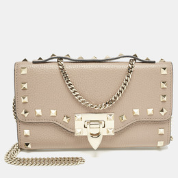 Valentino: Бежевый кошелёк  Rockstud