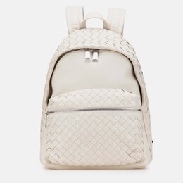 Bottega Veneta: Белый рюкзак  Intrecciato
