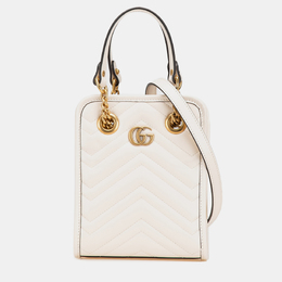 Gucci: Белая сумка  GG Marmont