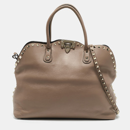 Valentino: Бежевая сумка  Rockstud