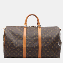 Louis Vuitton: Коричневая сумка  Keepall 50