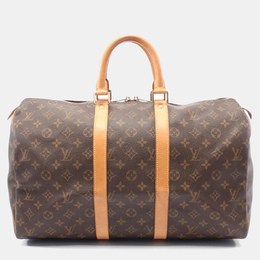 Louis Vuitton: Коричневая сумка  Keepall 45