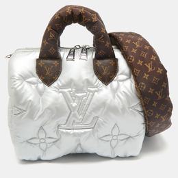 Louis Vuitton: Серебристая сумка  Speedy