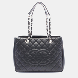 Chanel: Чёрная сумка-шоппер 