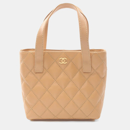 Chanel: Бежевая сумка-шоппер 