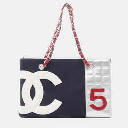 Chanel: Синяя сумка-шоппер 