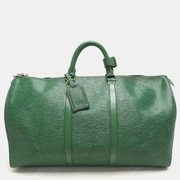 Louis Vuitton: Зелёная сумка  Keepall 50