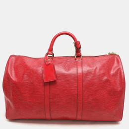 Louis Vuitton: Красная сумка  Keepall 50