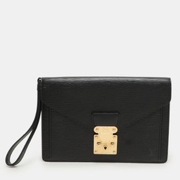 Louis Vuitton: Чёрный клатч  Épi