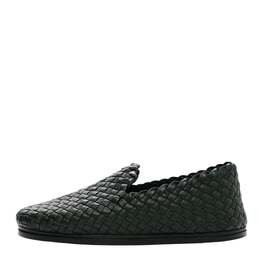 Bottega Veneta: Зелёные туфли  Intrecciato
