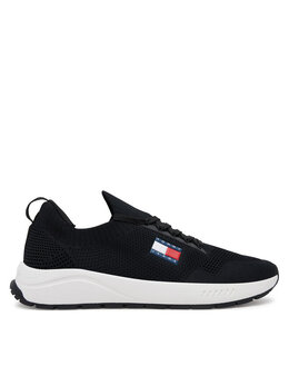 Tommy Jeans: Чёрные кроссовки 