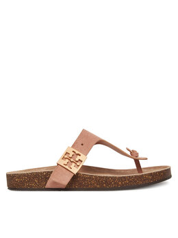 Tory Burch: Бежевые шлёпанцы 