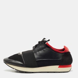 Balenciaga: Чёрные кроссовки  Race Runner