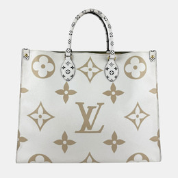 Louis Vuitton: Бежевая сумка-шоппер 