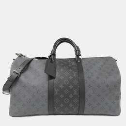 Louis Vuitton: Чёрная сумка  Keepall